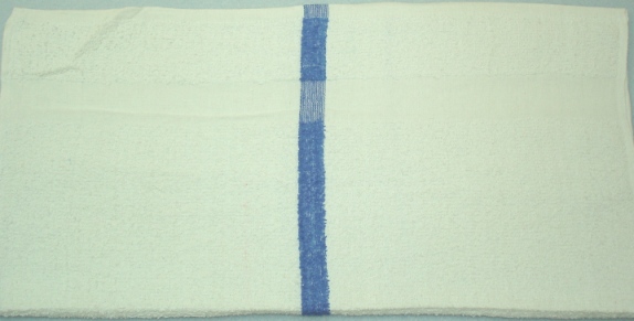 Bath Towels White/Blue Center